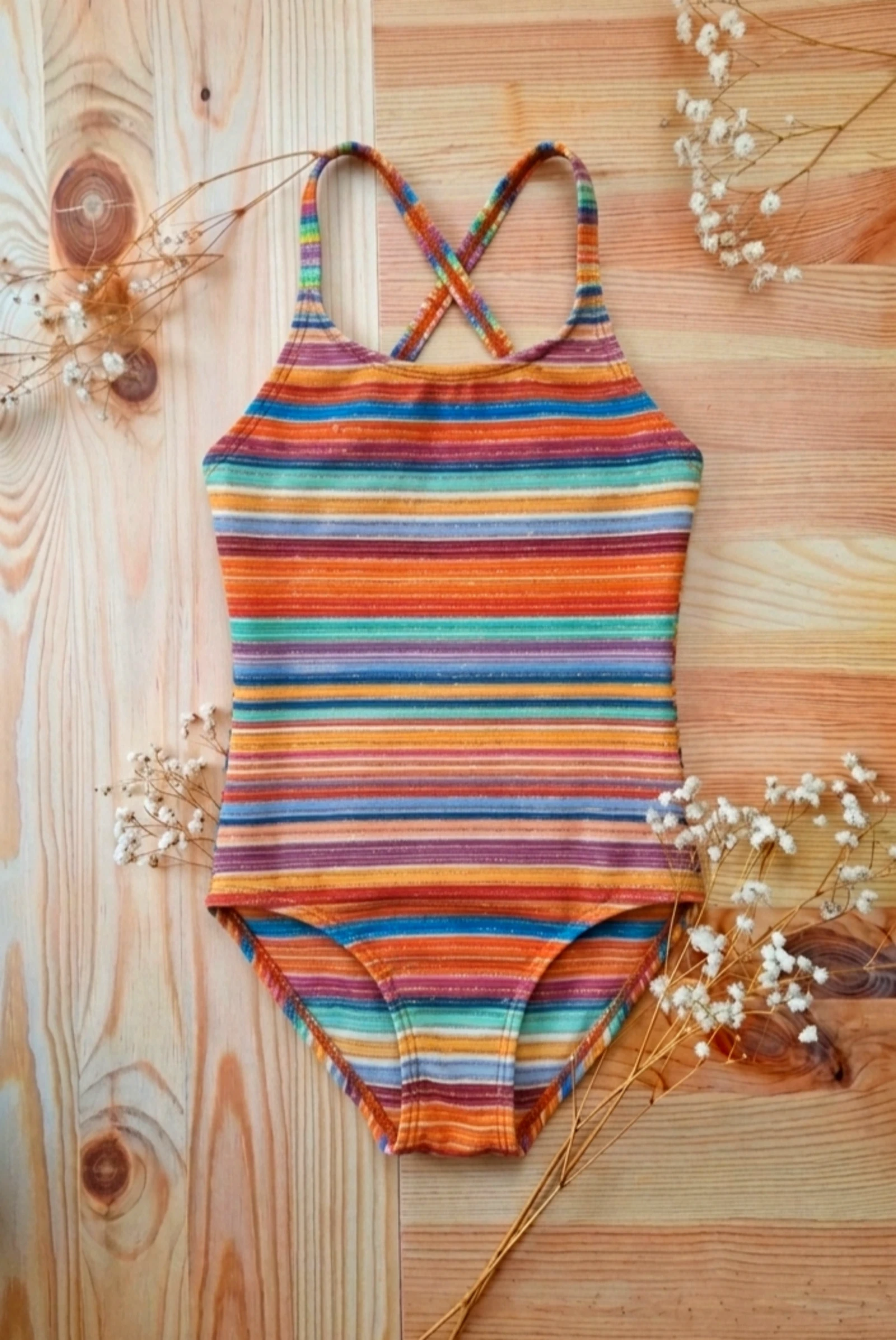 🩷 Superbe maillot de bain Calzedonia arc-en-ciel à paillettes – Neuf – Taille 6 ans ✨